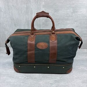 Vintage Orvis Battenkill Duffle Bag Large Separate Bottom Section Canvas Twill
